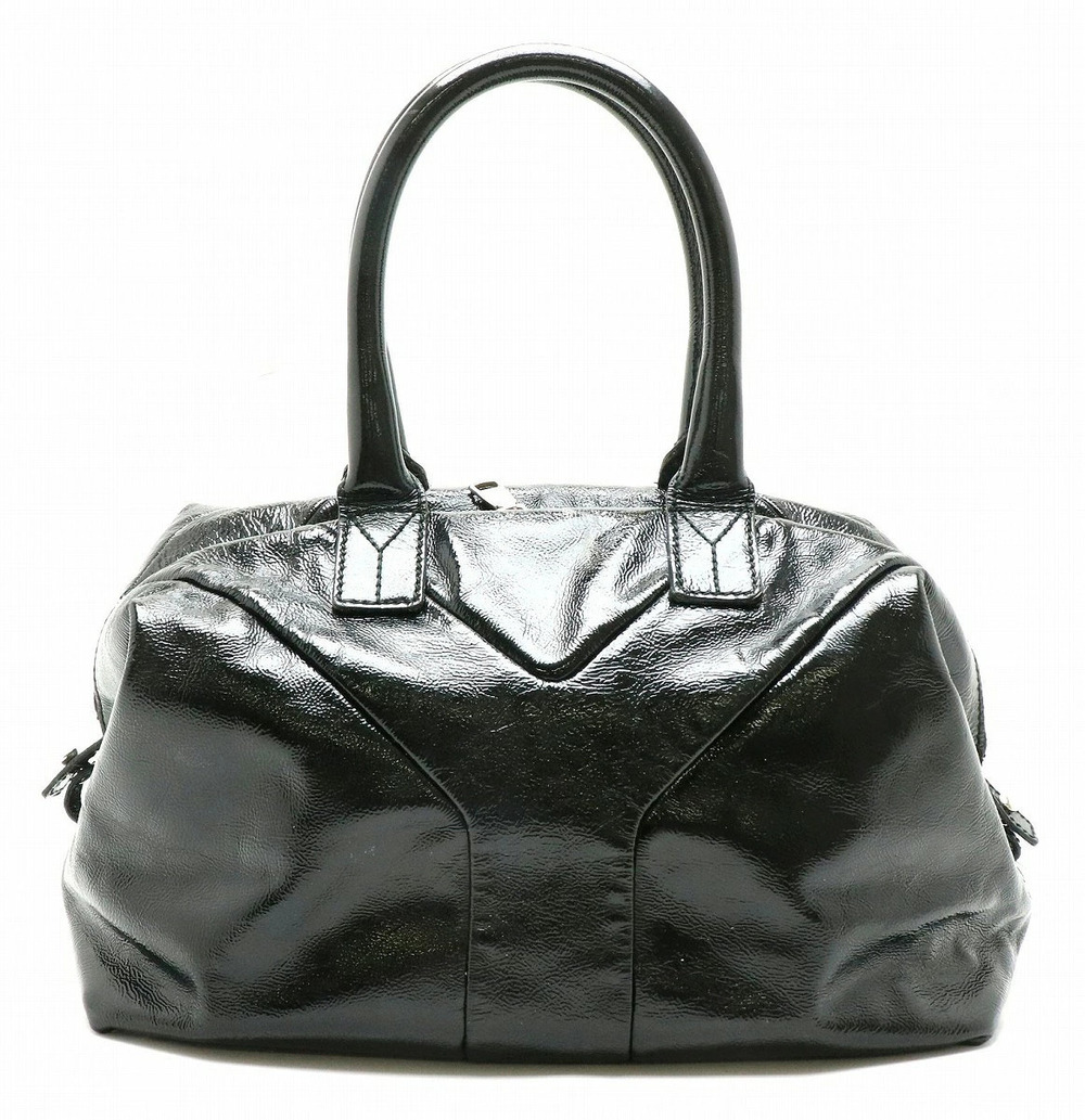 Saint Laurent Yves YSL Easy Handbag Patent Vernis Leather Black